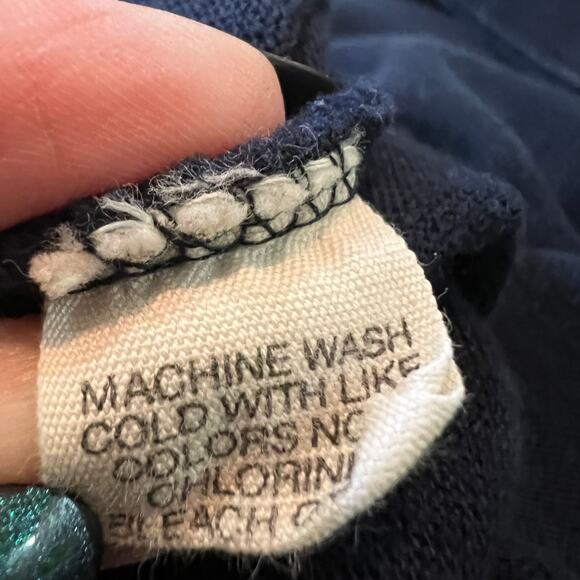 VTG J.Crew Made in USA Navy Cotton Long Sleeve V Neck Pullover Sweater Men Large - Picture 8 of 10